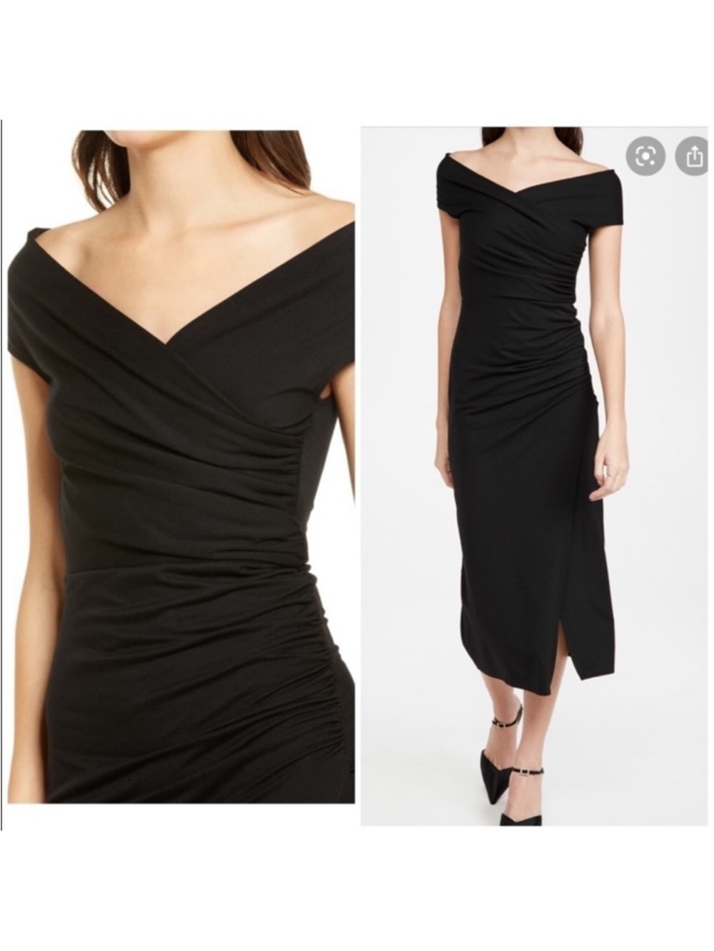 Reformation Cormac Ruched midi dress